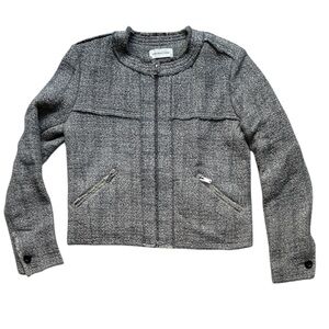 Isabel Marant Étoile Grey Wool Blend Tweed Jacket Size 36